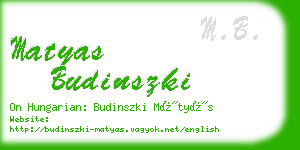 matyas budinszki business card